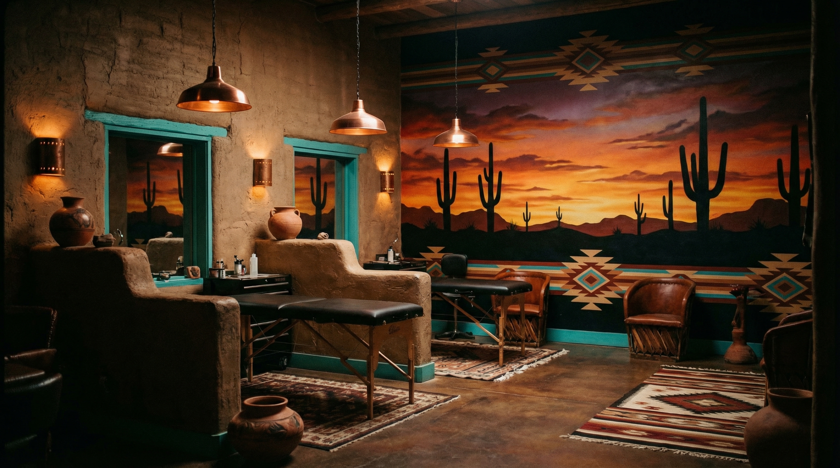Tattoo shop interior representing Arizona