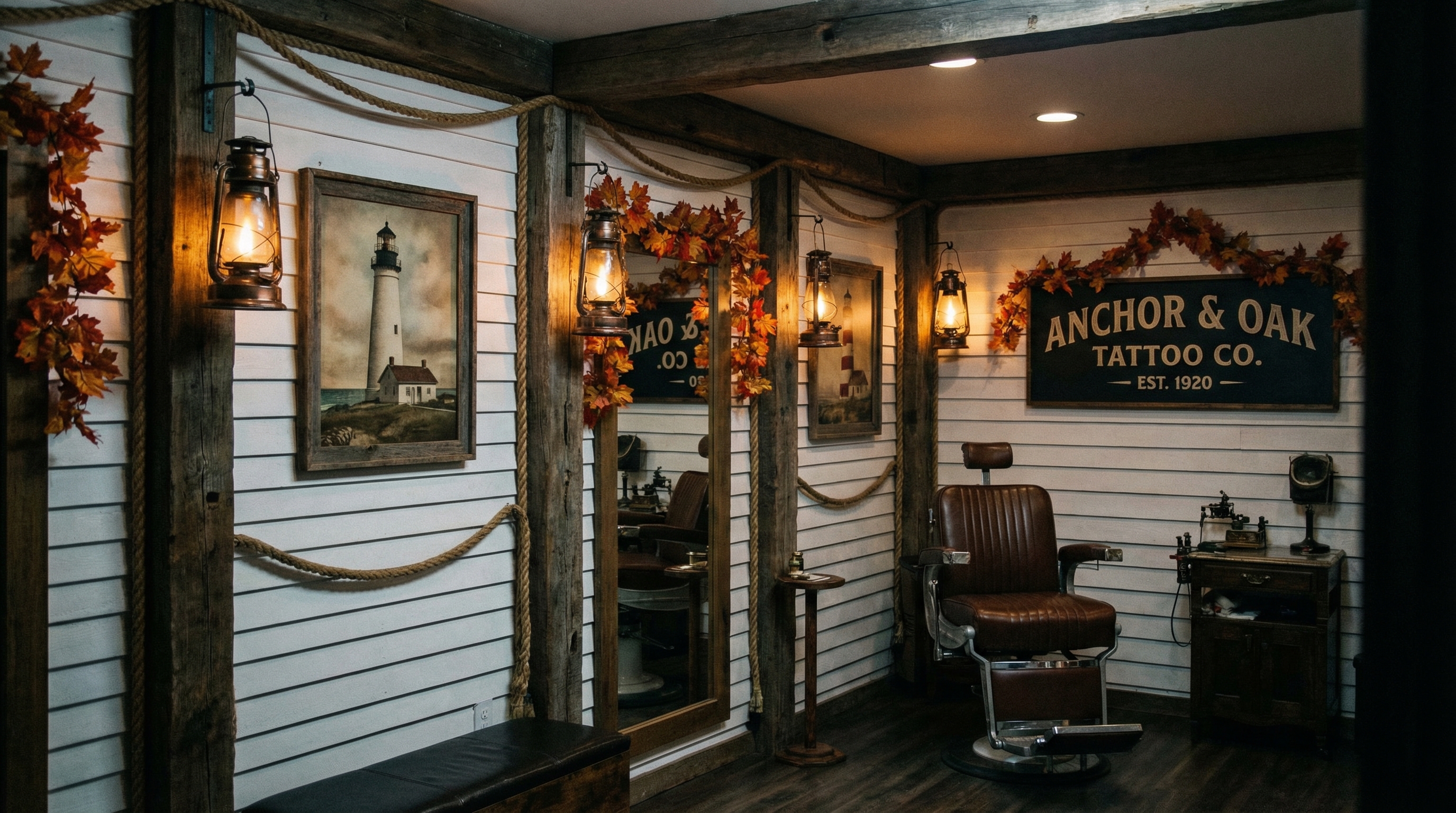 Tattoo shop interior representing Connecticut