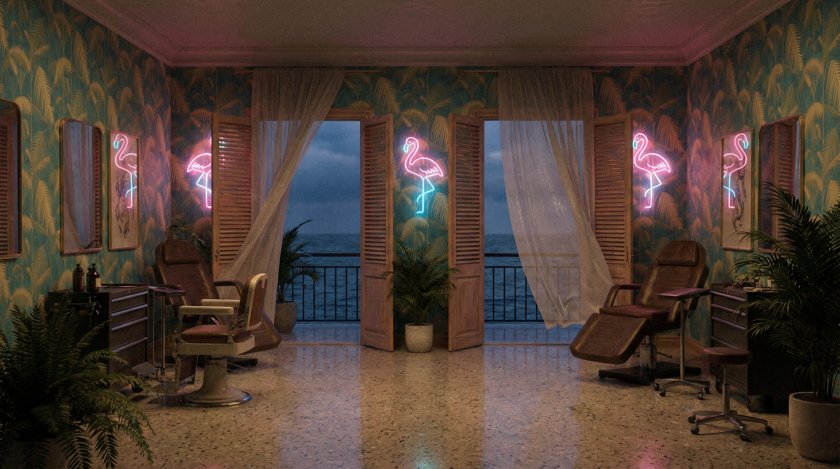Tattoo shop interior representing Florida