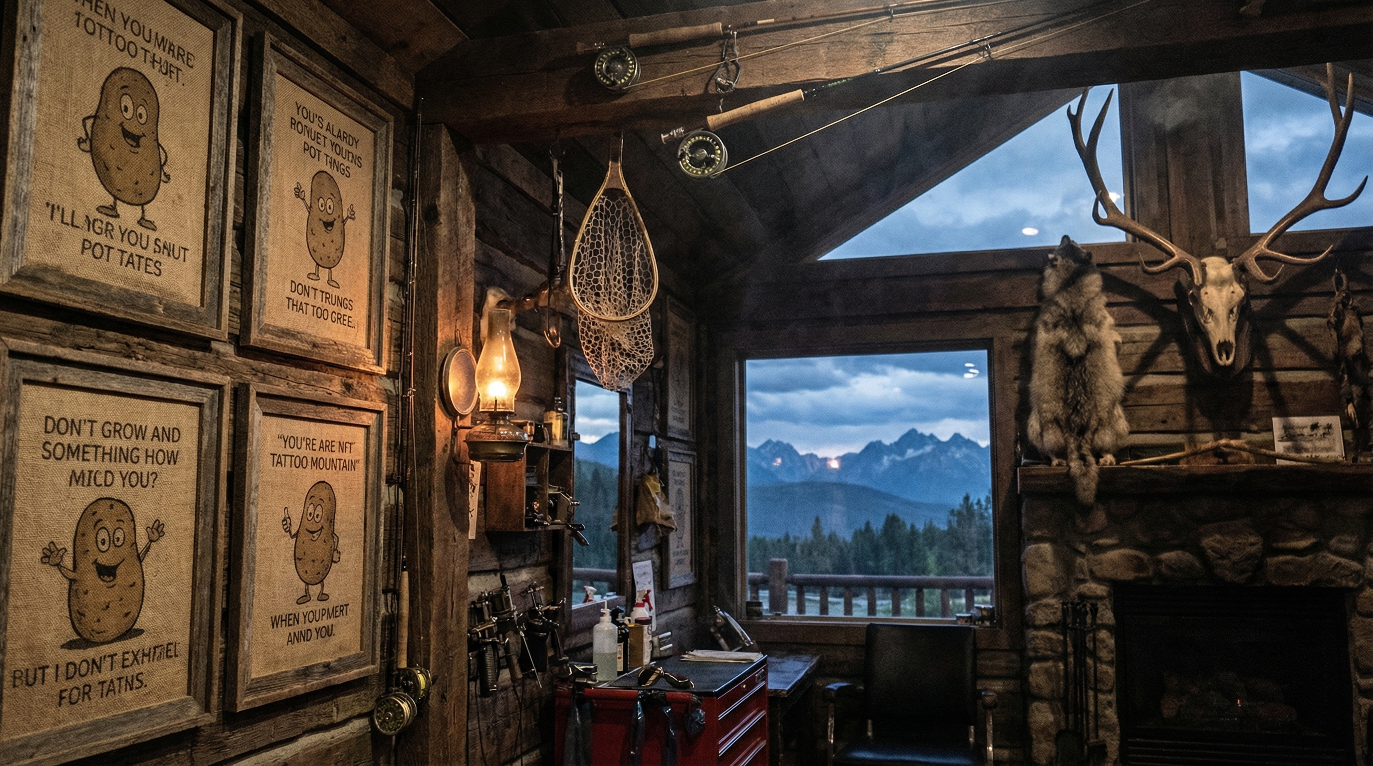 Tattoo shop interior representing Idaho
