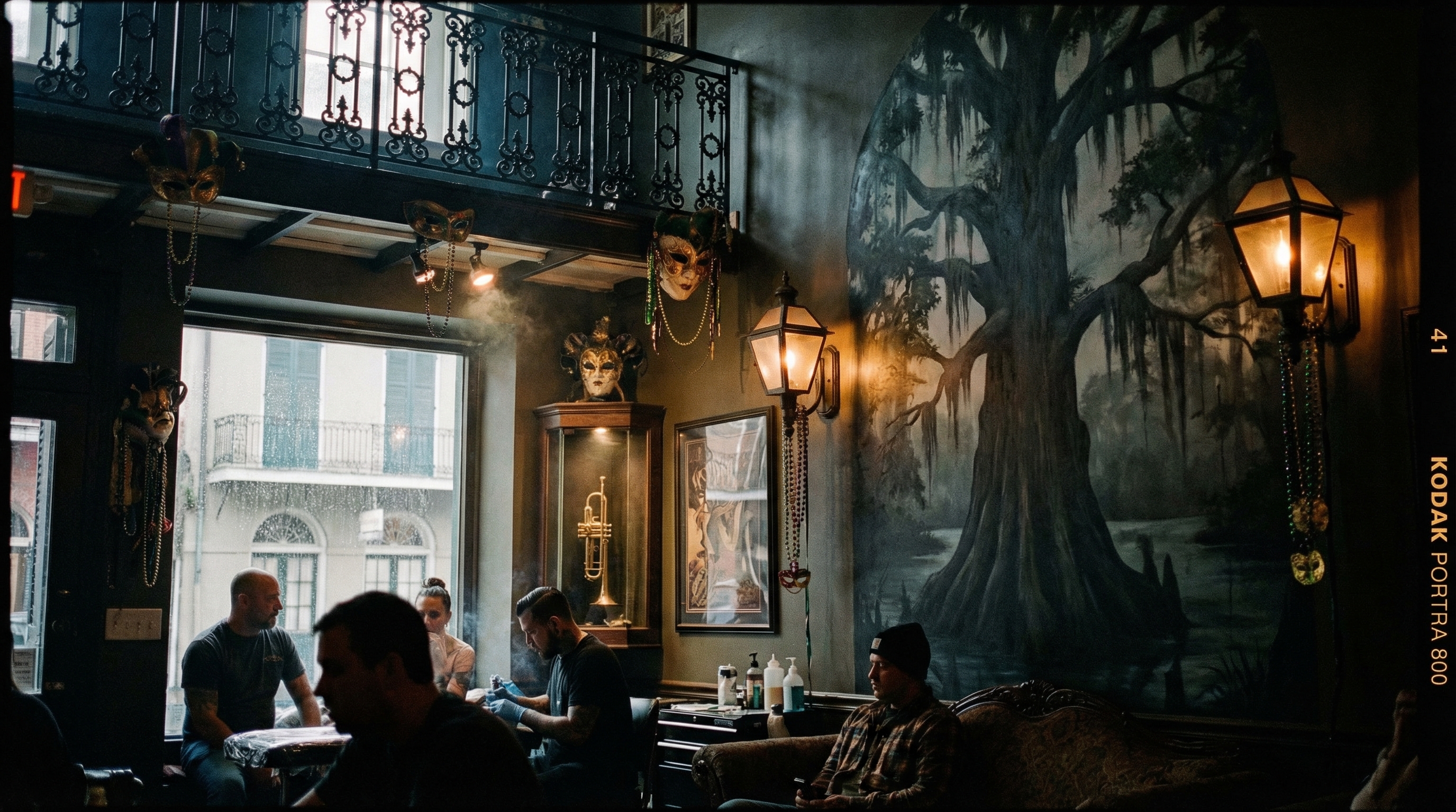 Tattoo shop interior representing Louisiana