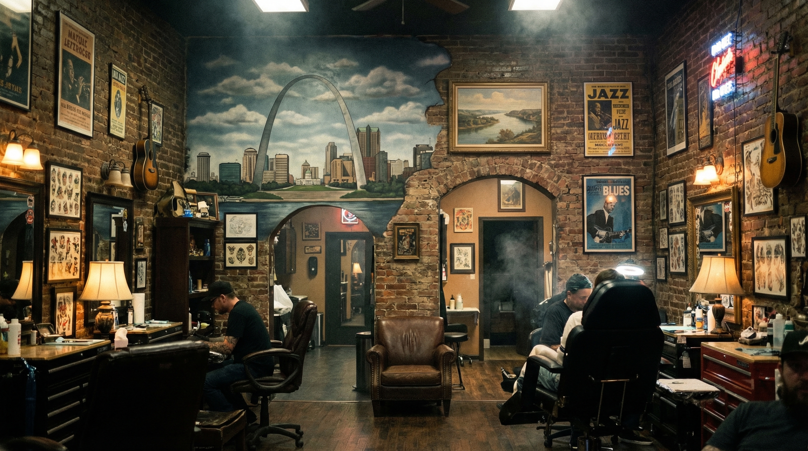 Tattoo shop interior representing Missouri