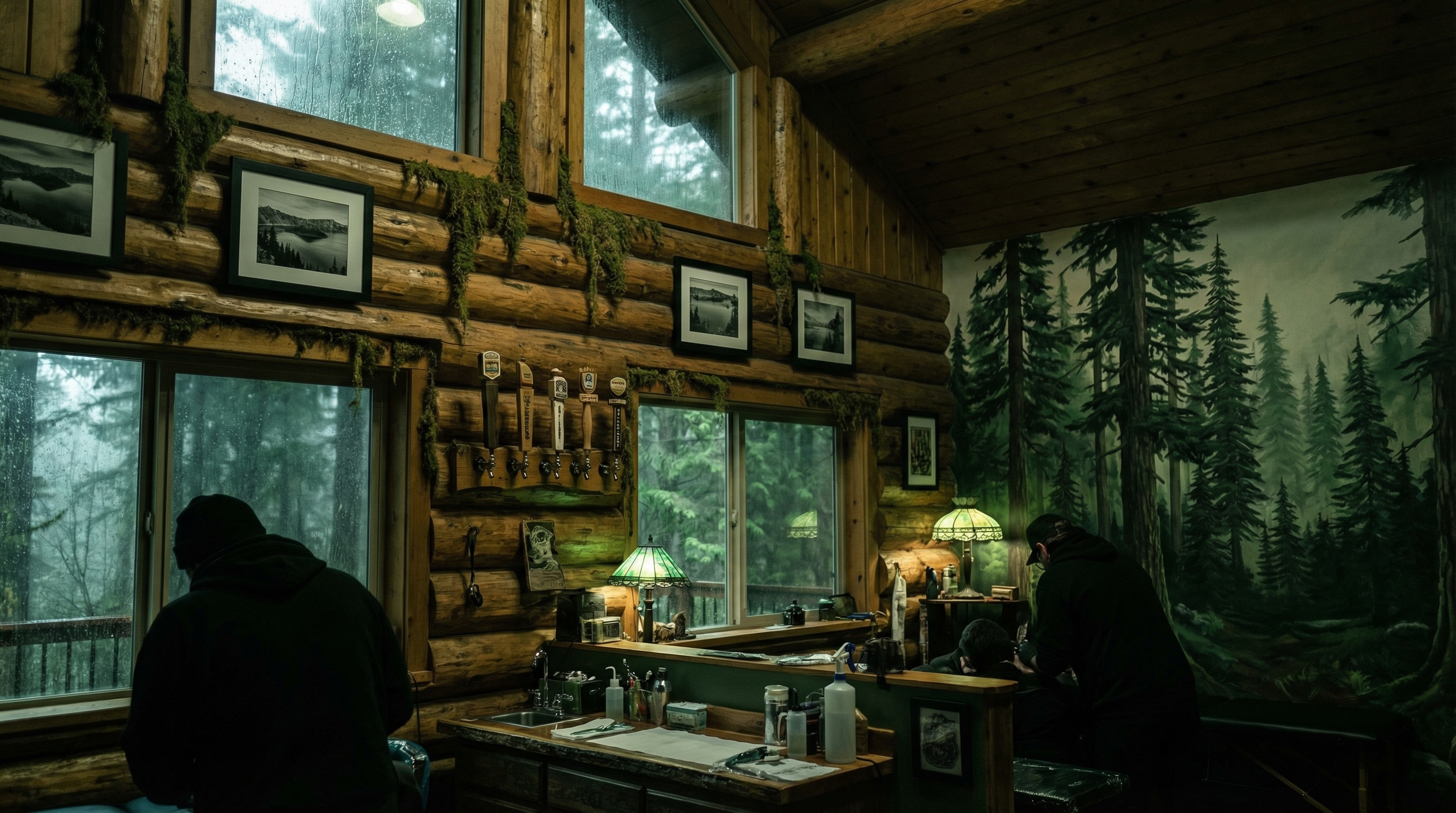 Tattoo shop interior representing Oregon