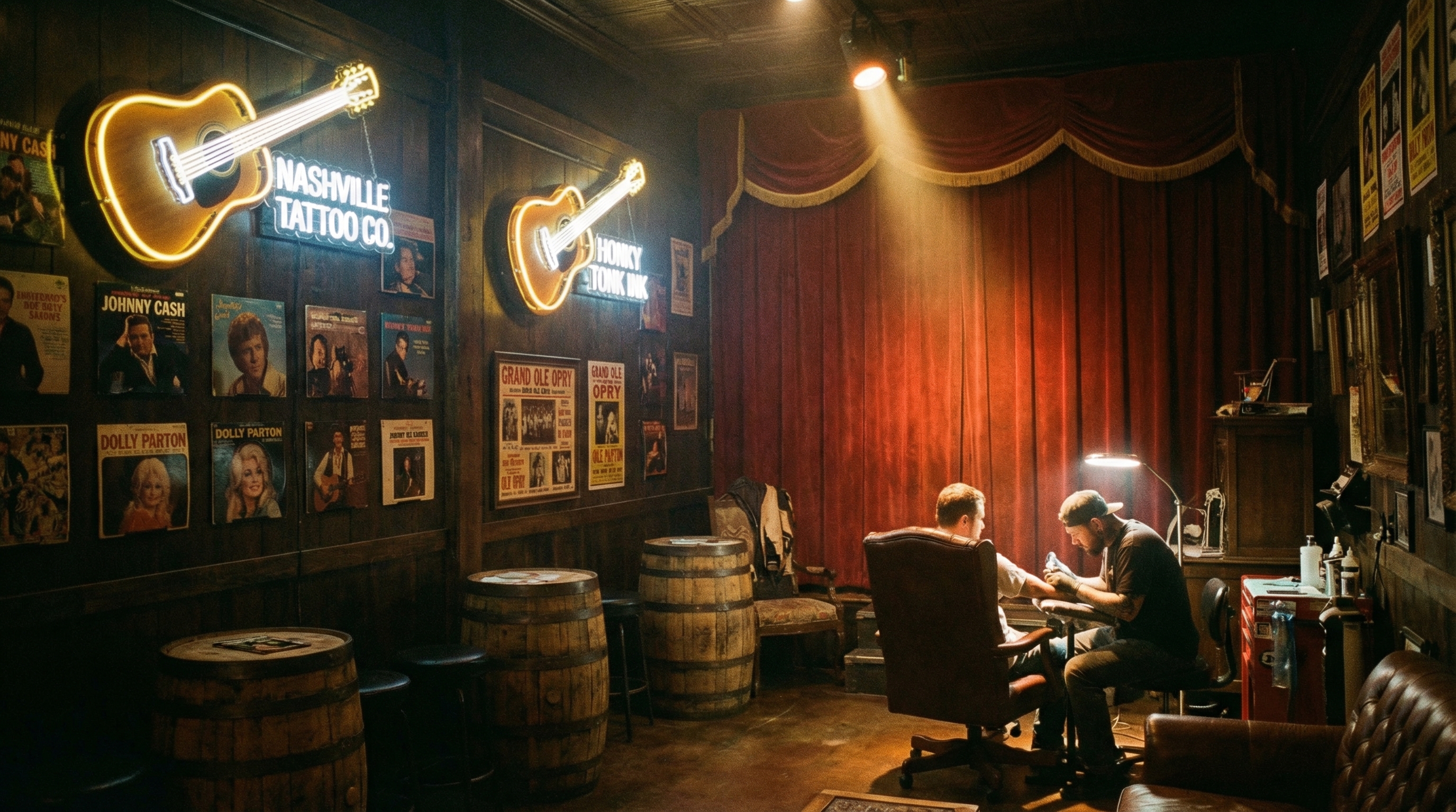 Tattoo shop interior representing Tennessee