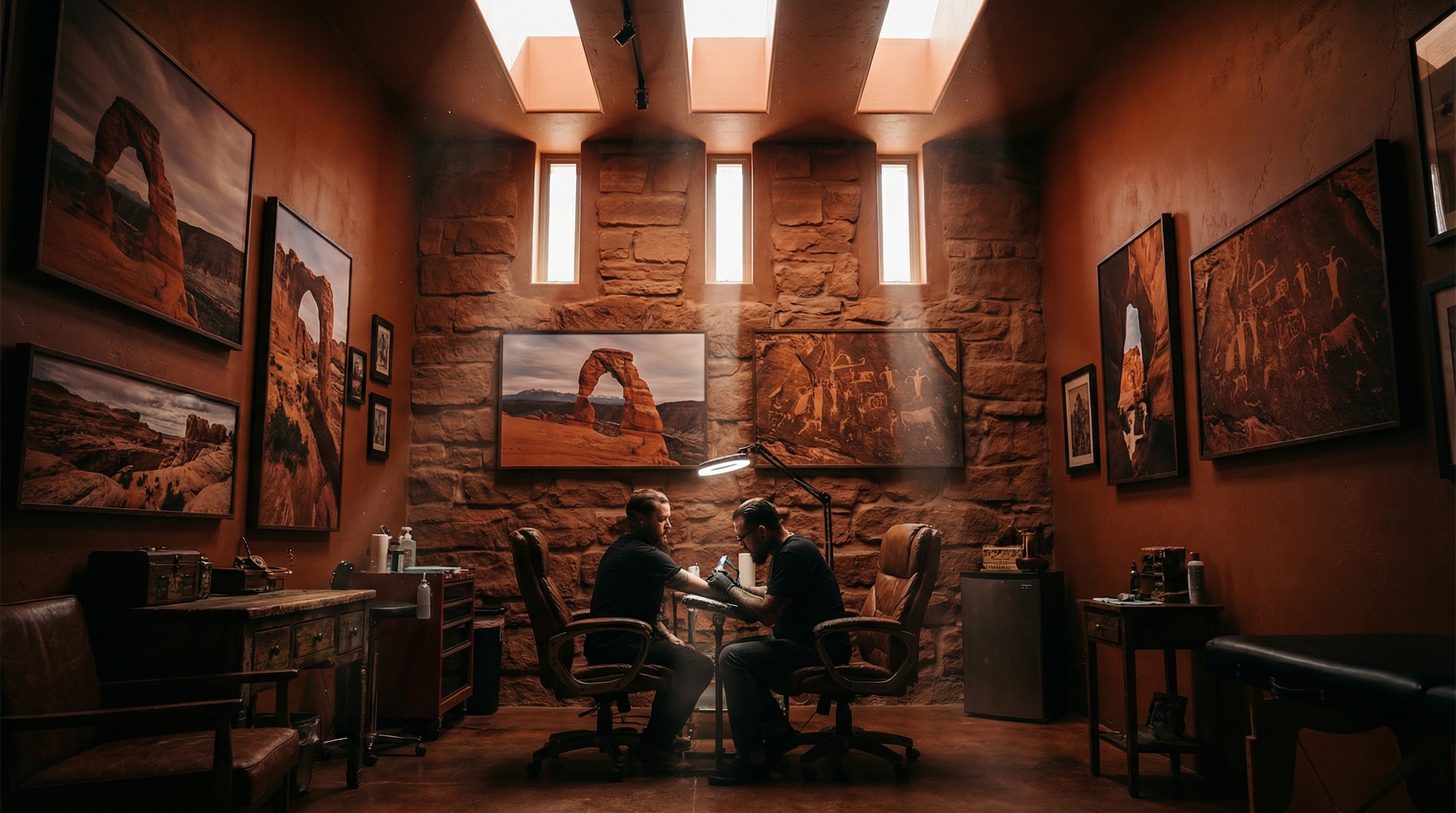 Tattoo shop interior representing Utah