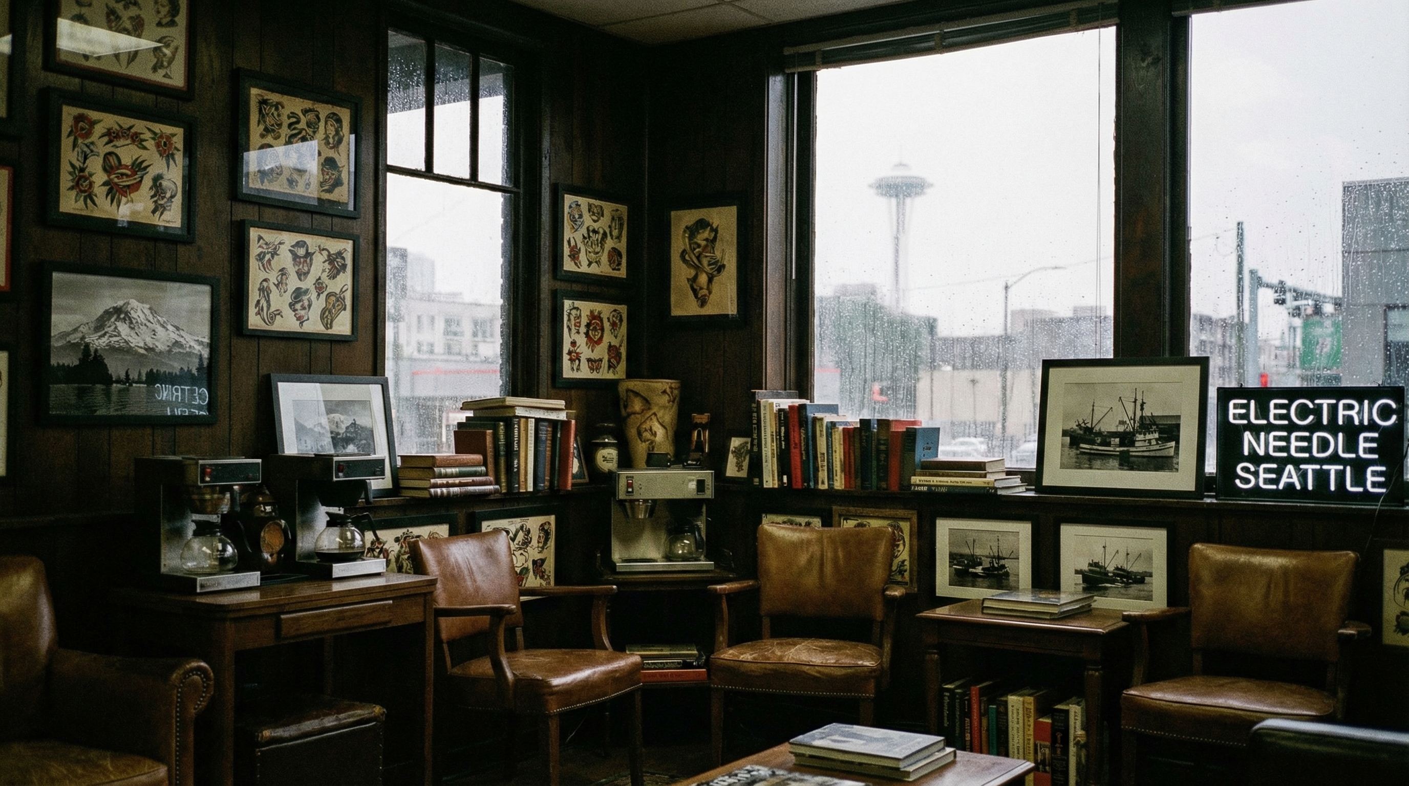 Tattoo shop interior representing Washington