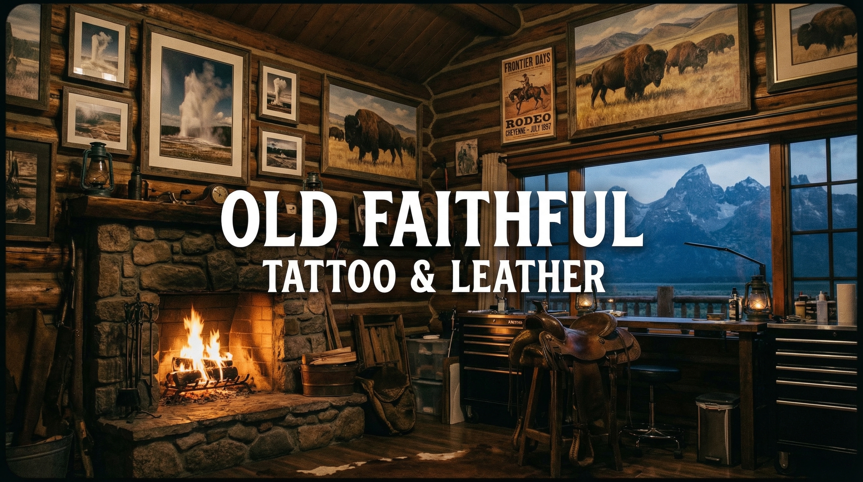 Tattoo shop interior representing Wyoming